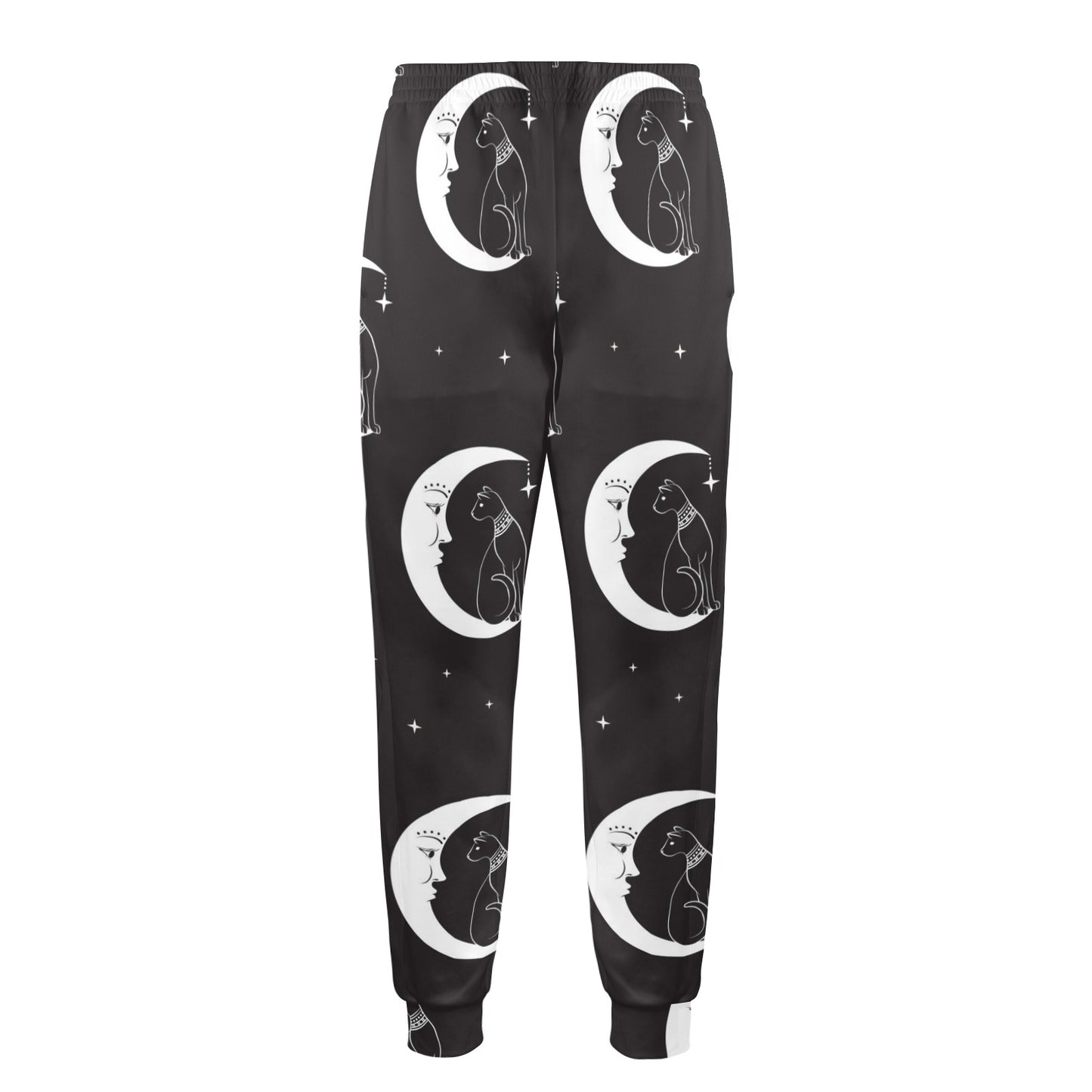 Moon with Cat Pattern Print Design 04 Men's Casual Track Pants