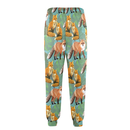 Fox Autumn leaves Themed Men's Casual Track Pants