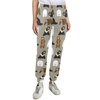Bear Pattern Print Design BE03 Women's Casual Track Pants