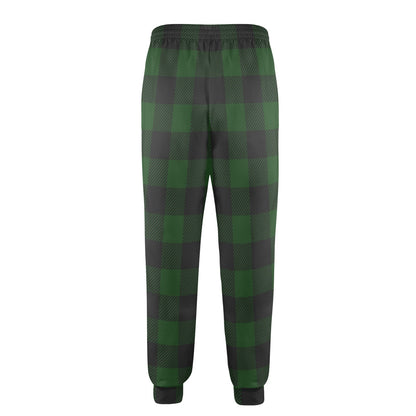 Buffalo check Green Pattern Print Design 02 Men's Casual Track Pants