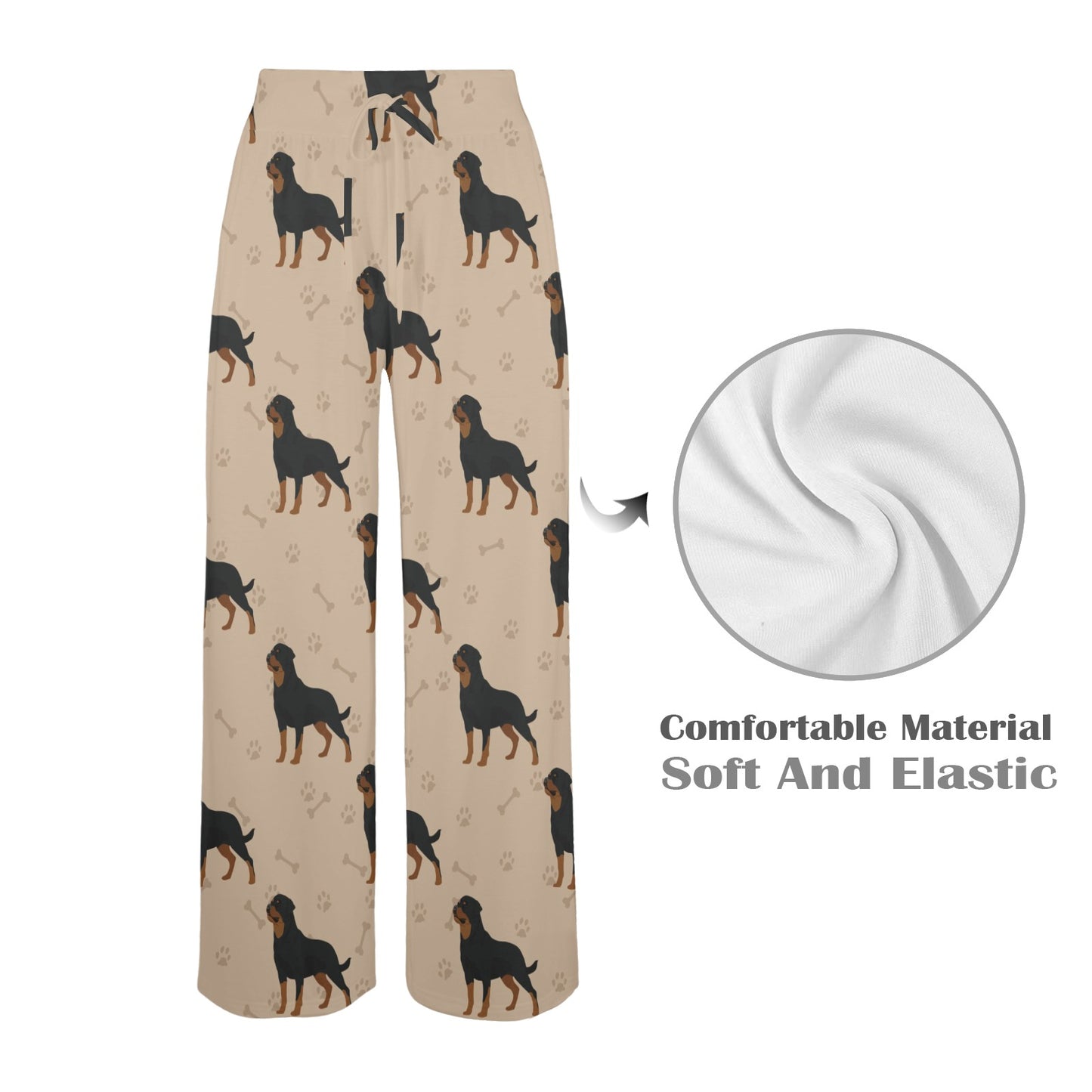 Rottweiler Pattern Print Design A01 Women's Wide Leg Lounge Pants