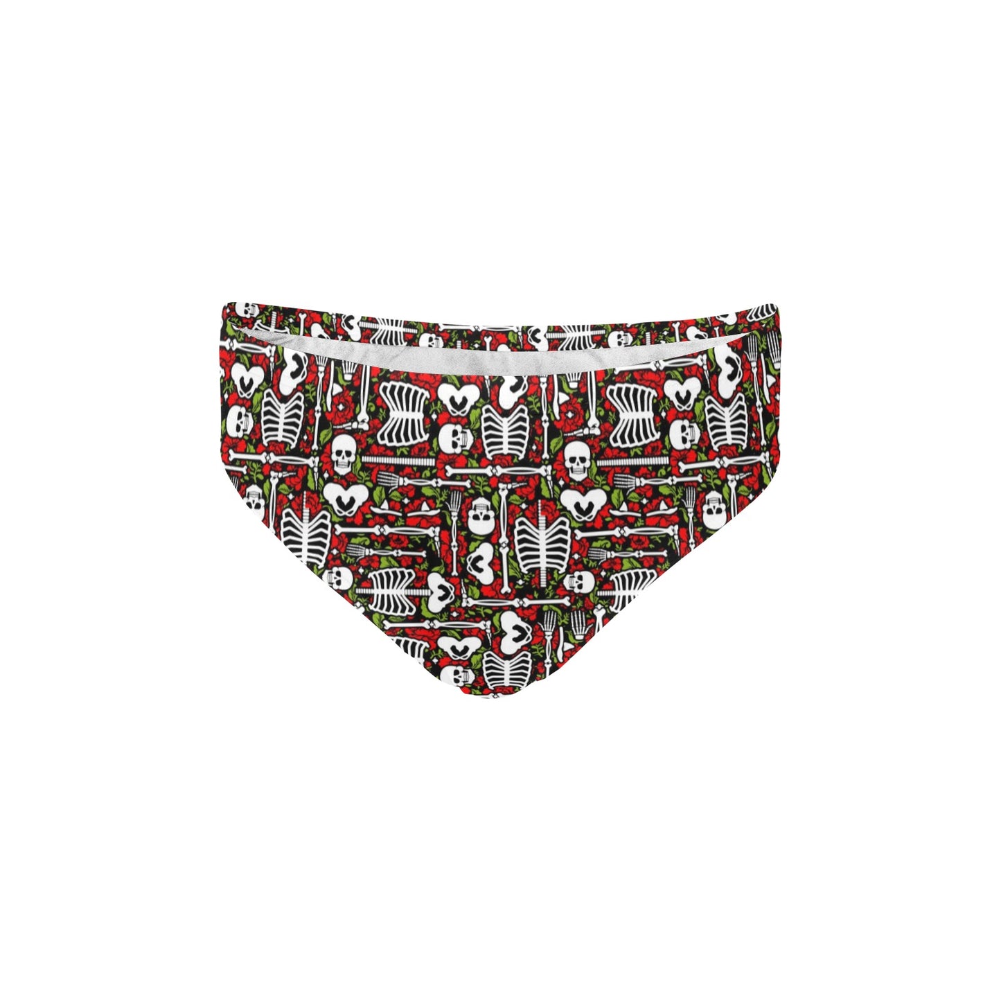 Skeleton Pattern Print Men's Swimming Briefs