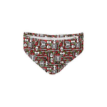 Skeleton Pattern Print Men's Swimming Briefs