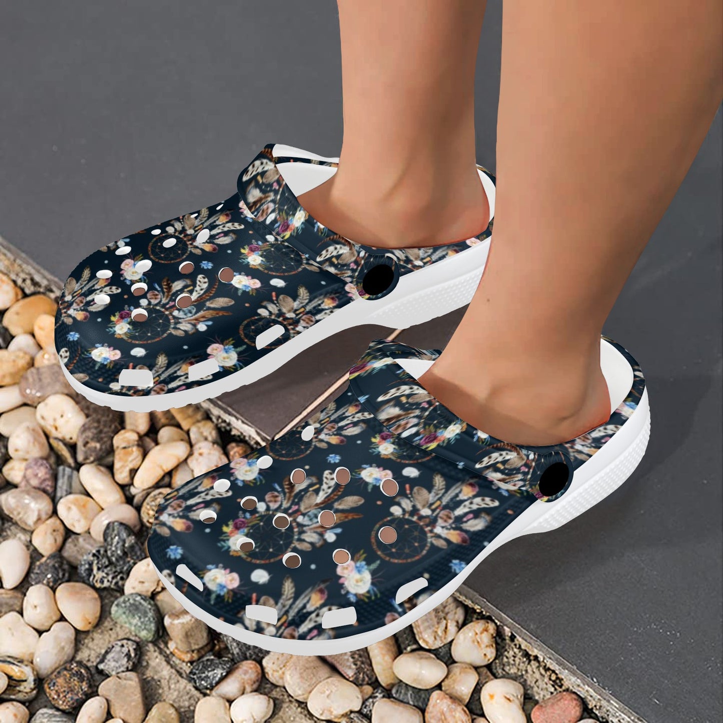 Dream Catcher Boho Floral Style Unisex Clogs Shoes