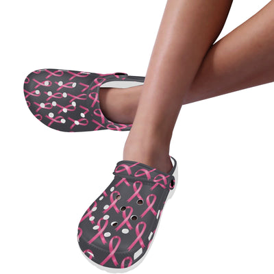 Breast Cancer Awareness Pattern Unisex Clogs Shoes