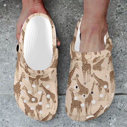 Giraffe Pattern Design Print Unisex Clogs Shoes