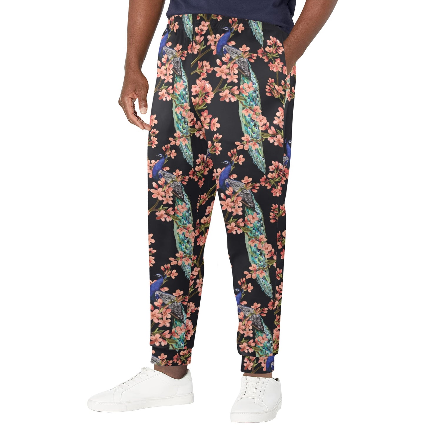 Peacock Pattern Print Design A01 Men's Casual Track Pants