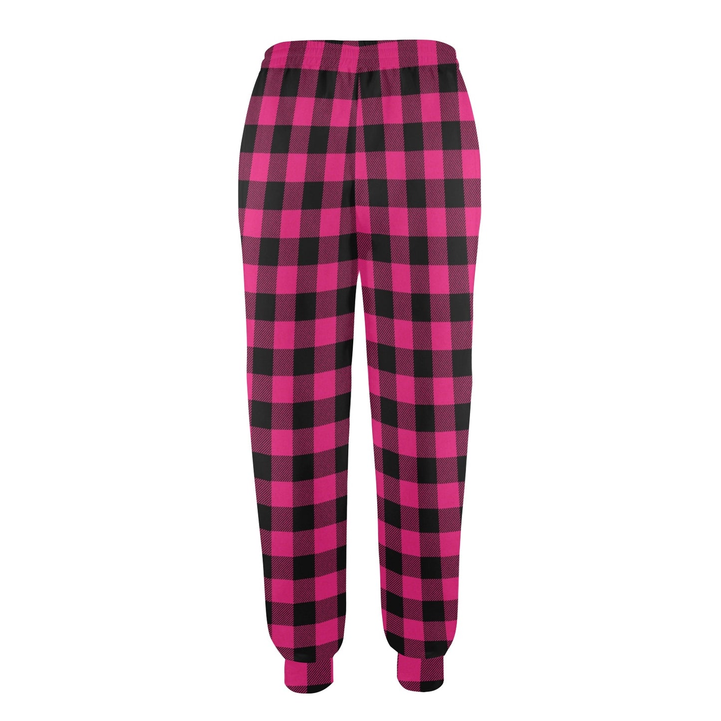 Pink Tartan Plaid Pattern Women's Casual Track Pants