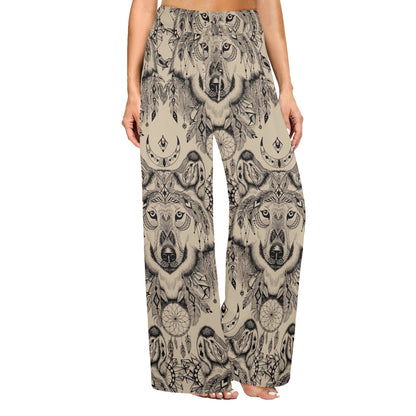 Indian Boho Wolf Women's Wide Leg Lounge Pants