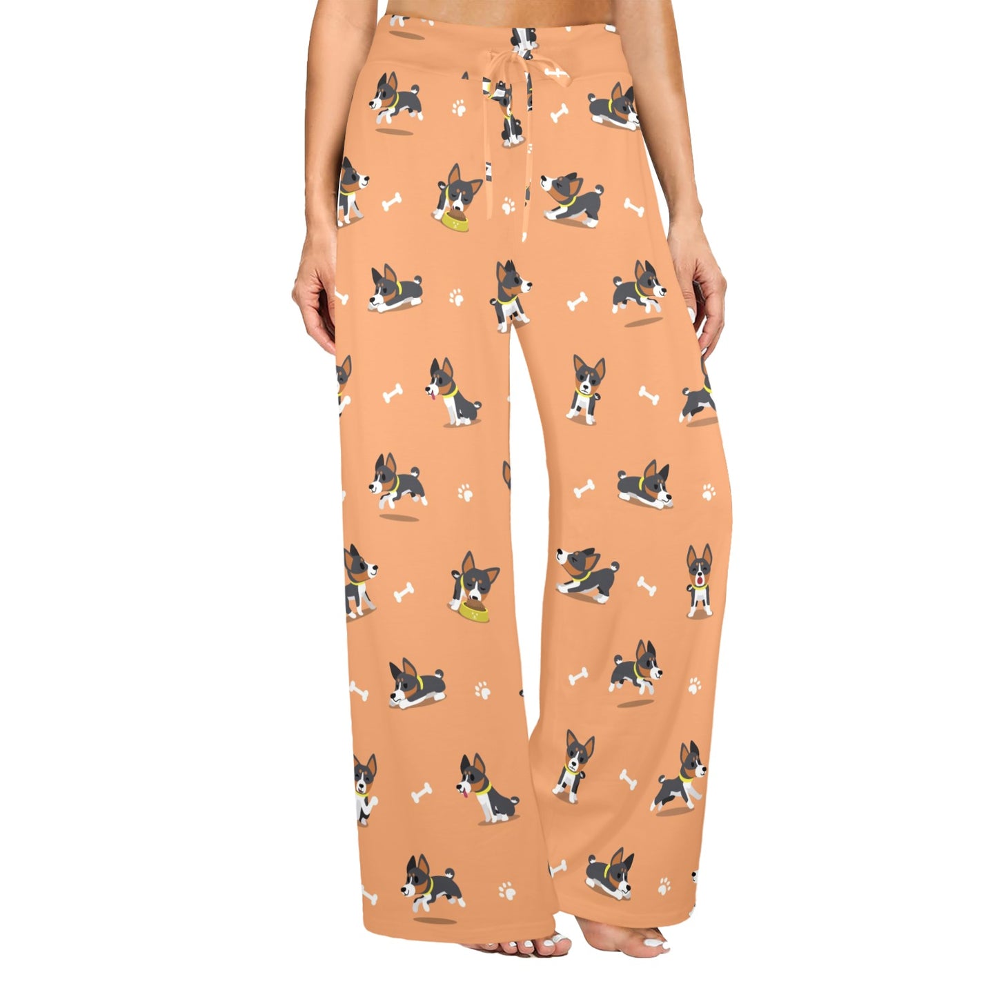 Basenji Pattern Print Design 01 Women's Wide Leg Lounge Pants