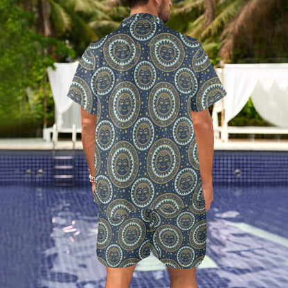 Boho Sun Dream Men's Beach Shirt and Shorts Set