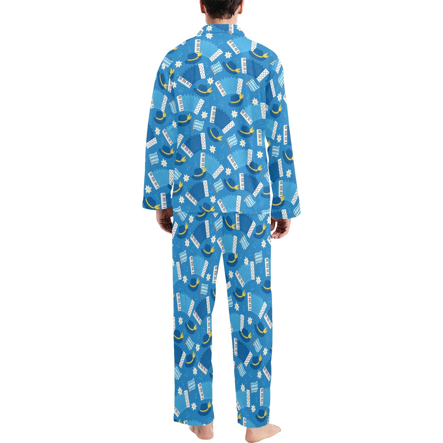 Accordion Print Design LKS401 Men's Long Pajama Set