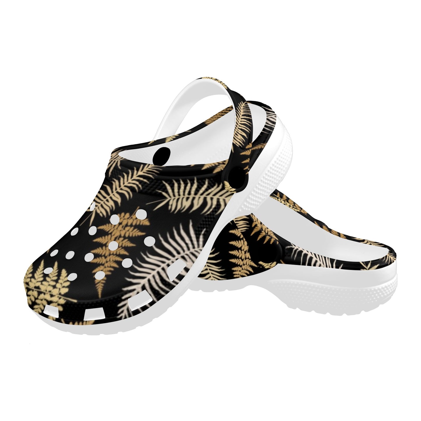 Fern Leave Bright Print Pattern Unisex Clogs Shoes