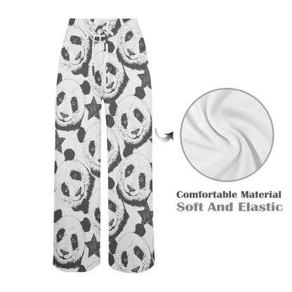 Panda Pattern Print Design A02 Women's Wide Leg Lounge Pants