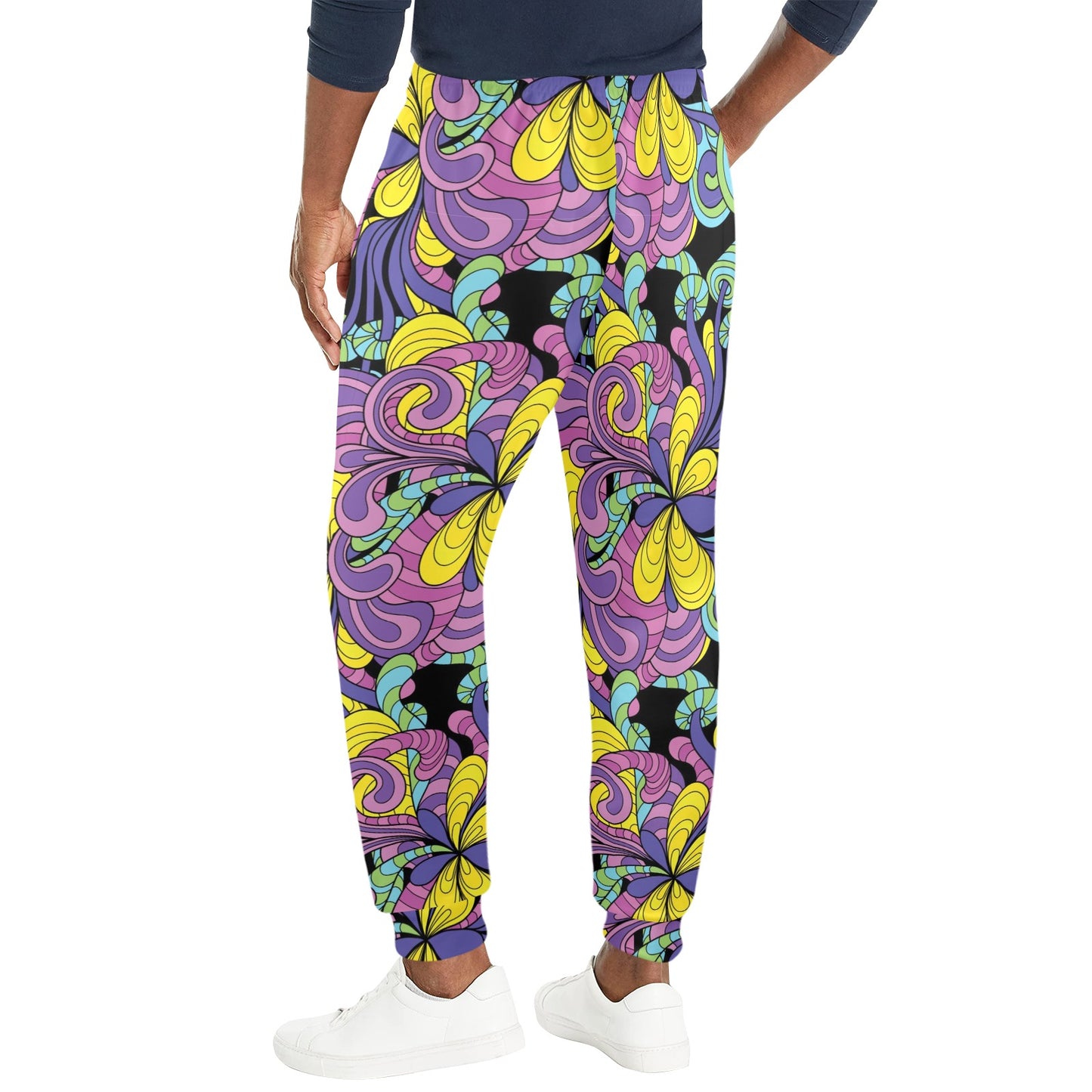 Psychedelic Pattern Print Design A04 Men's Casual Track Pants
