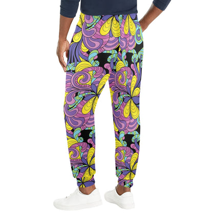 Psychedelic Pattern Print Design A04 Men's Casual Track Pants
