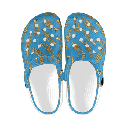 Trumpet Golden Pattern Themed Print Unisex Clogs Shoes