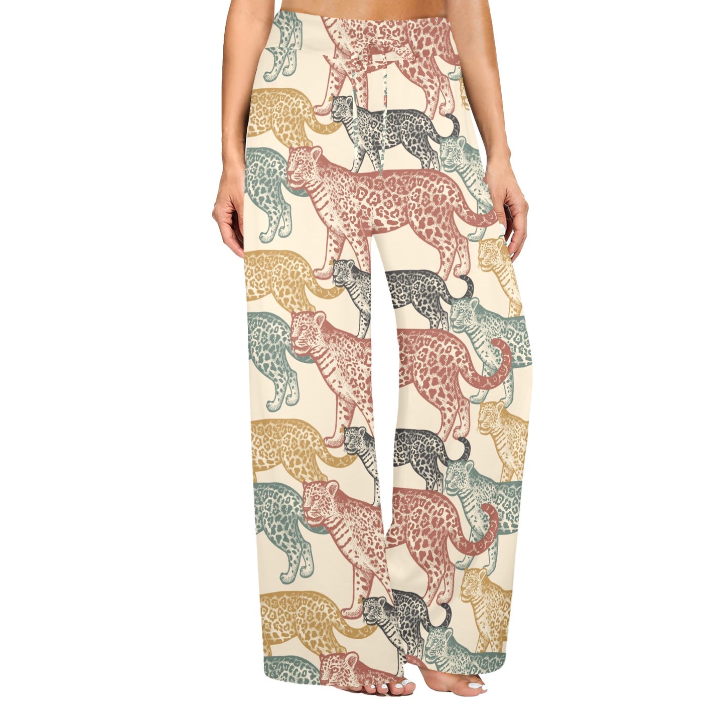 Jaguar Pattern Print Design 01 Women's Wide Leg Lounge Pants