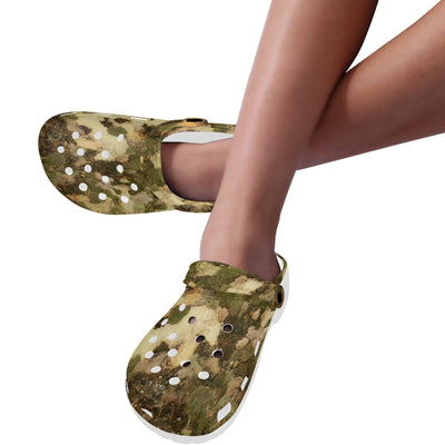 Camo Realistic Tree Texture Print Unisex Clogs Shoes