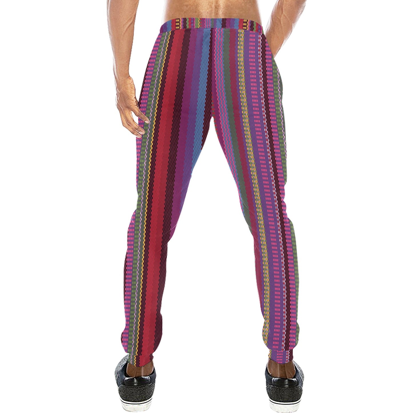Serape Stripe Print Men's Sweatpants