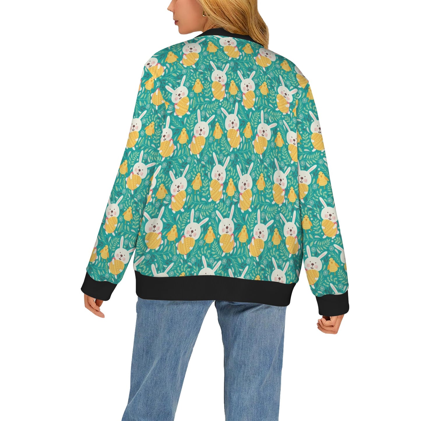 Easter Eggs Pattern Print Design RB02 Women's Cardigan