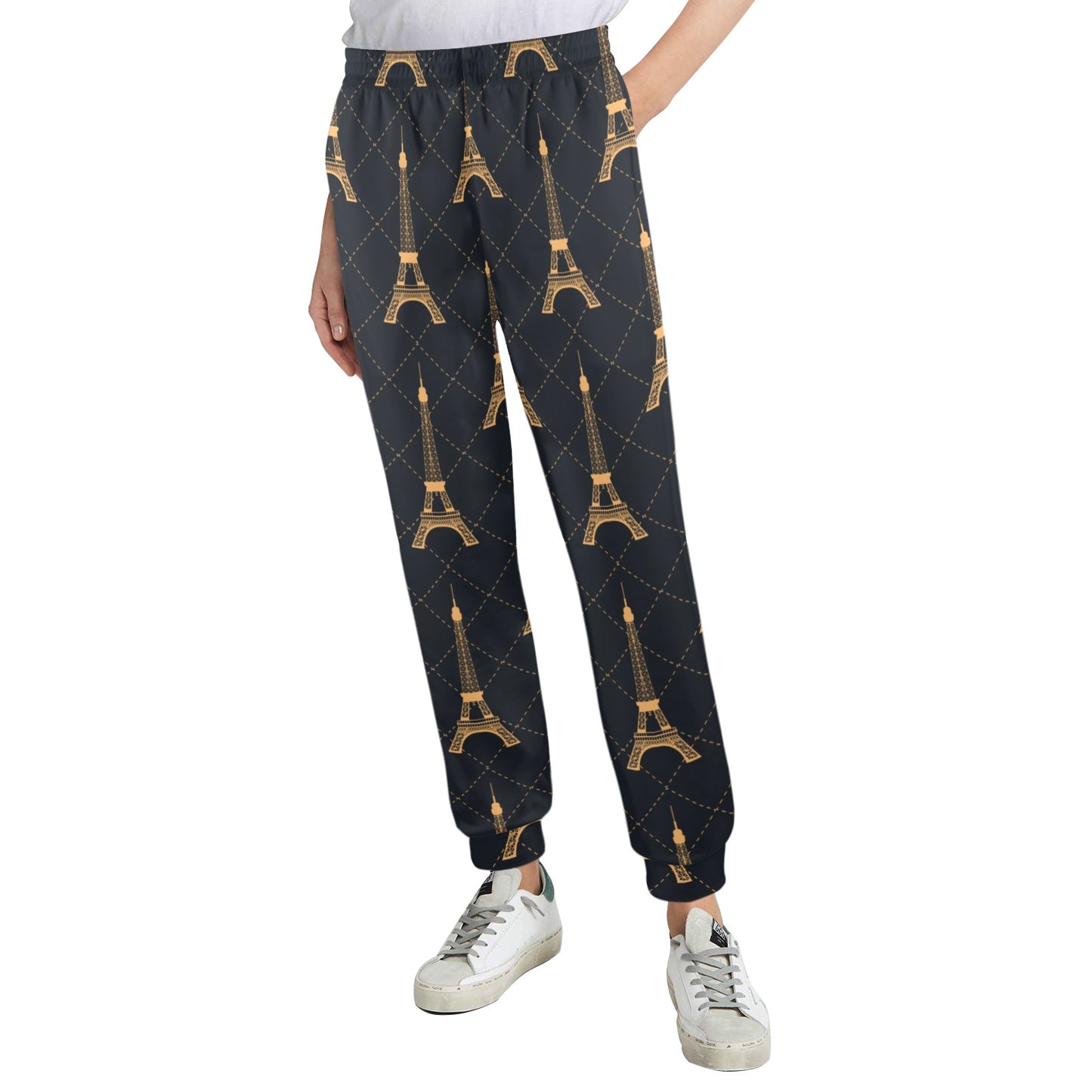 eiffel tower Design Print Pattern JJ0180 Women's Casual Track Pants