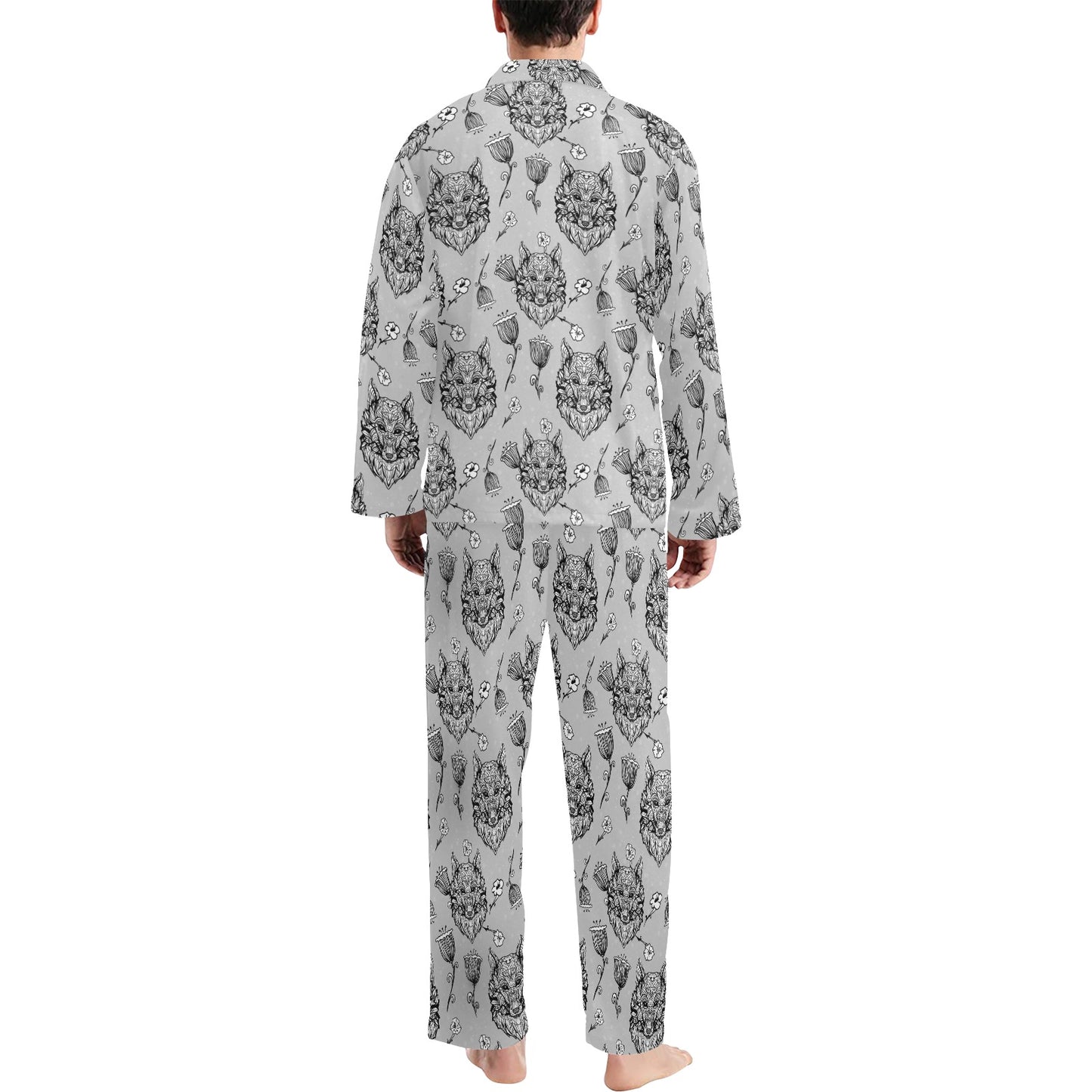 Tribal Pattern Print Design LKS306 Men's Long Pajama Set
