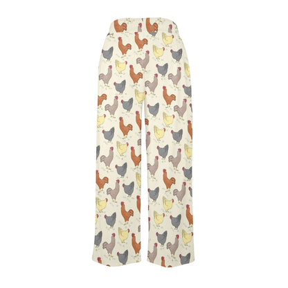 Chicken Pattern Print Design 05 Women's Wide Leg Lounge Pants