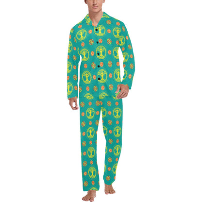 Celtic Tree of Life Print Pattern Men's Long Pajama Set