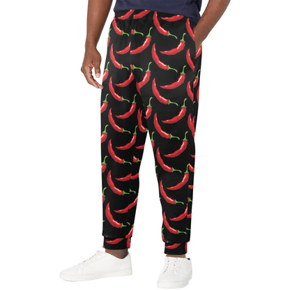 Chilli Pepper Pattern Print Design 01 Men's Casual Track Pants