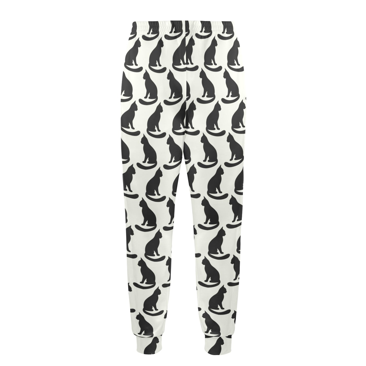 Black Cat Pattern Print Design 02 Men's Casual Track Pants