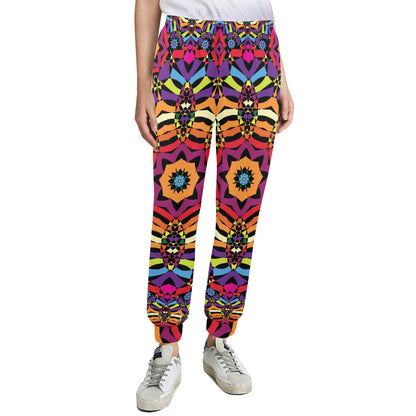 Kaleidoscope Pattern Print Design 01 Women's Casual Track Pants