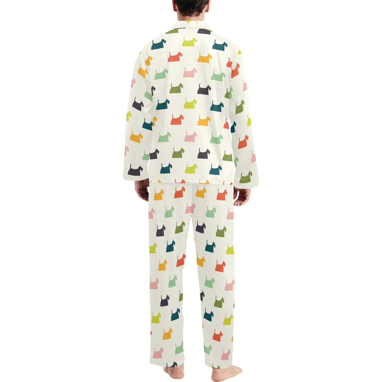 Scottish Terriers Print Design LKS305 Men's Long Pajama Set