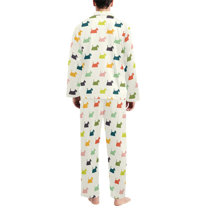 Scottish Terriers Print Design LKS305 Men's Long Pajama Set