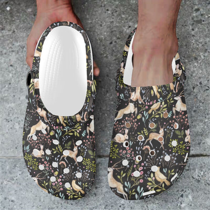 Deer Floral Jungle Unisex Clogs Shoes