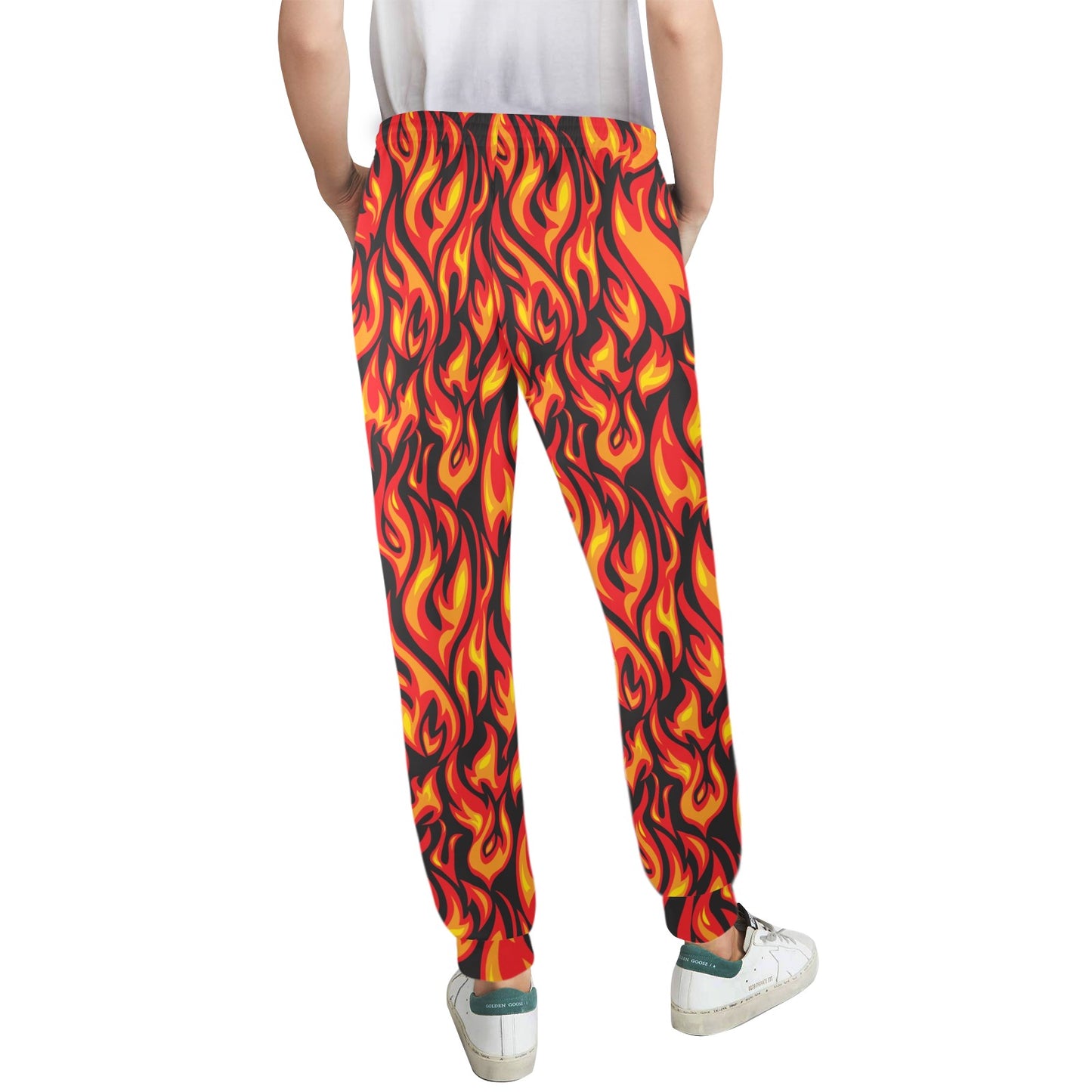 Flame Fire Print Pattern Women's Casual Track Pants