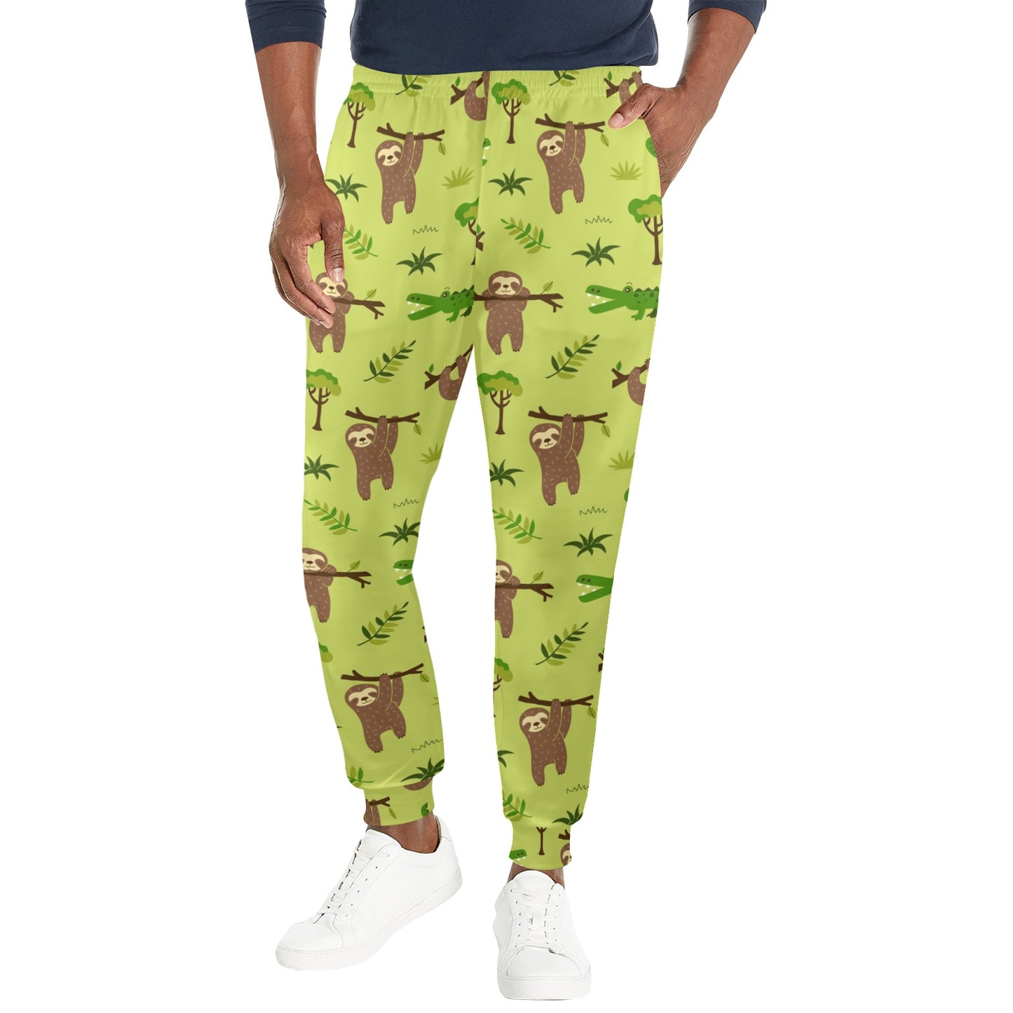 Alligator Pattern Print Design 04 Men's Casual Track Pants