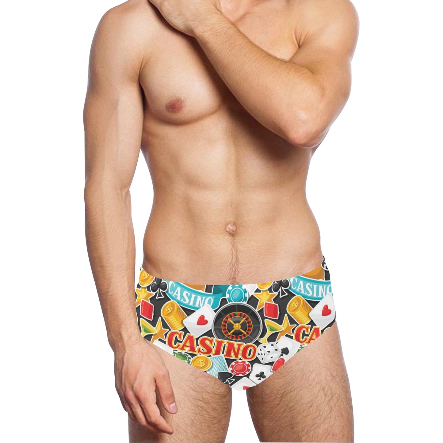 Casino Pattern Print Design 03 Men's Swimming Briefs