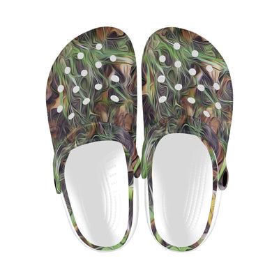 Camouflage Realistic Tree Print Unisex Clogs Shoes