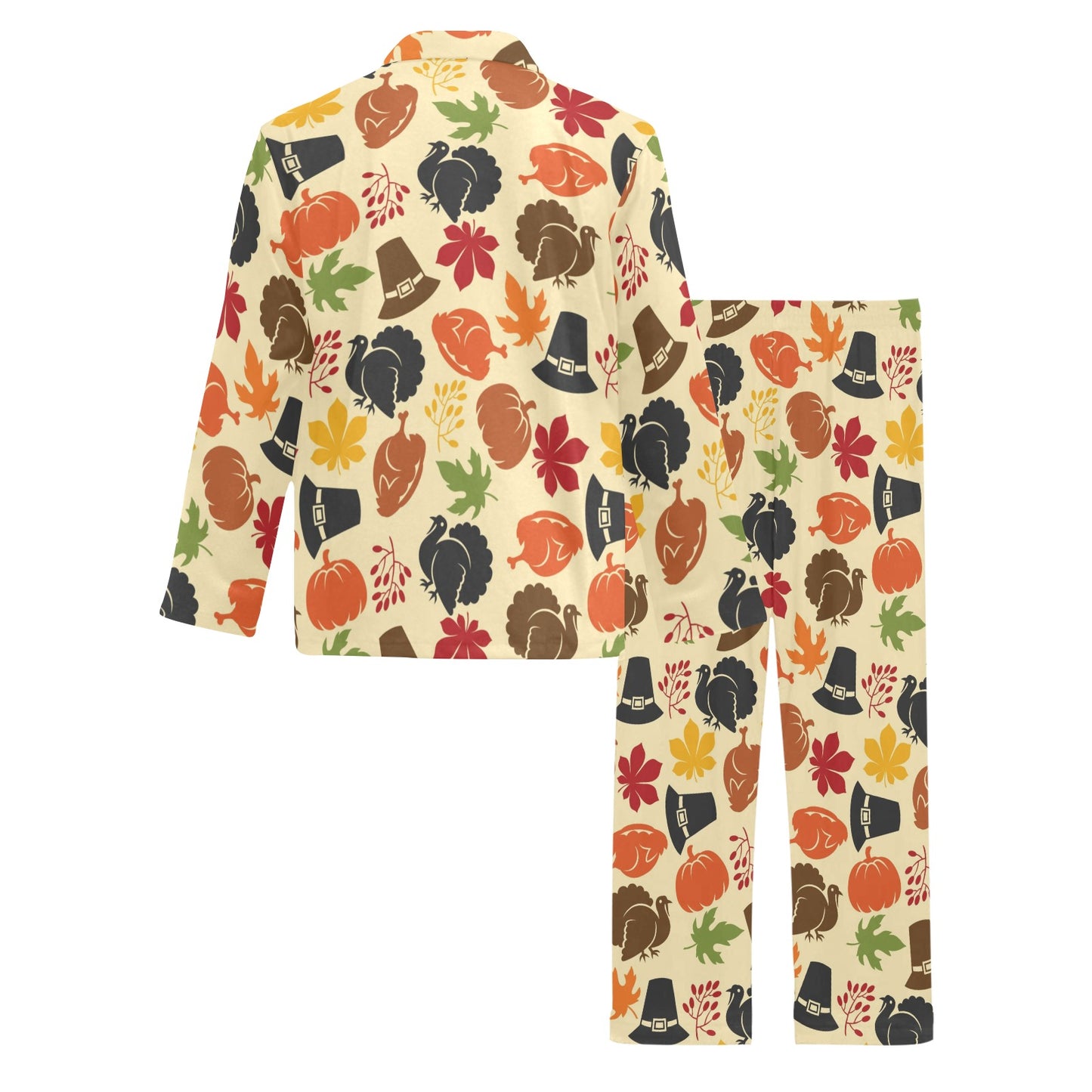 Thanksgiving Print Design LKS303 Men's Long Pajama Set