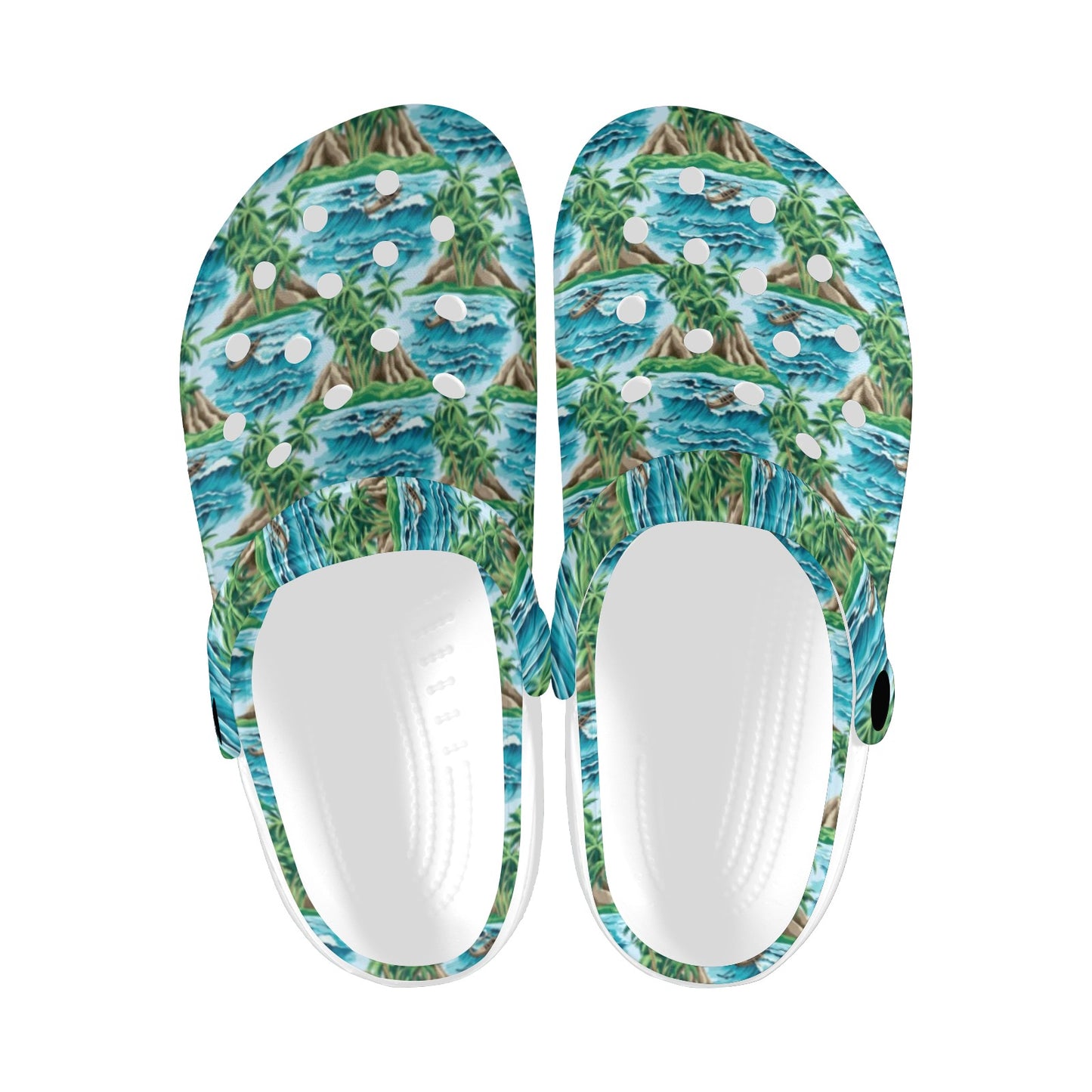 Palm Tree Hawaiian Themed Design Print Unisex Clogs Shoes