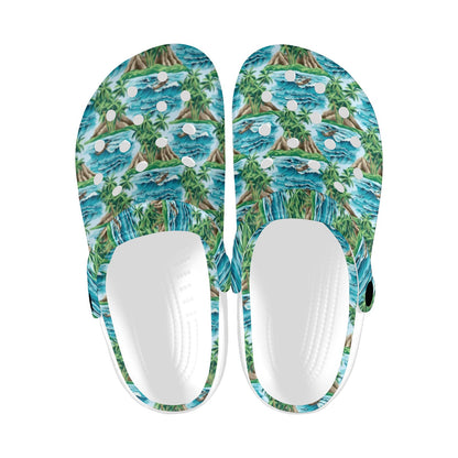 Palm Tree Hawaiian Themed Design Print Unisex Clogs Shoes