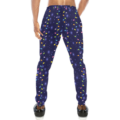 Christmas Light Pattern Print Design 03 Men's Sweatpants