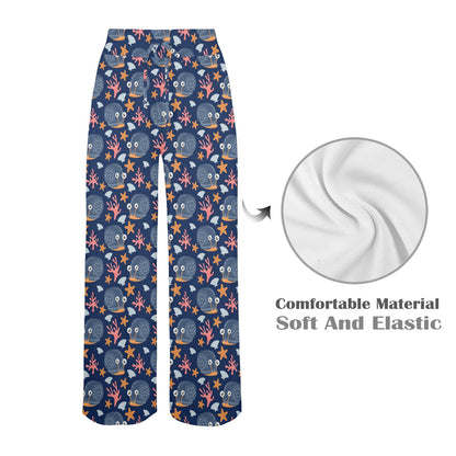 Snail Print Design LKS402 Women's Wide Leg Lounge Pants