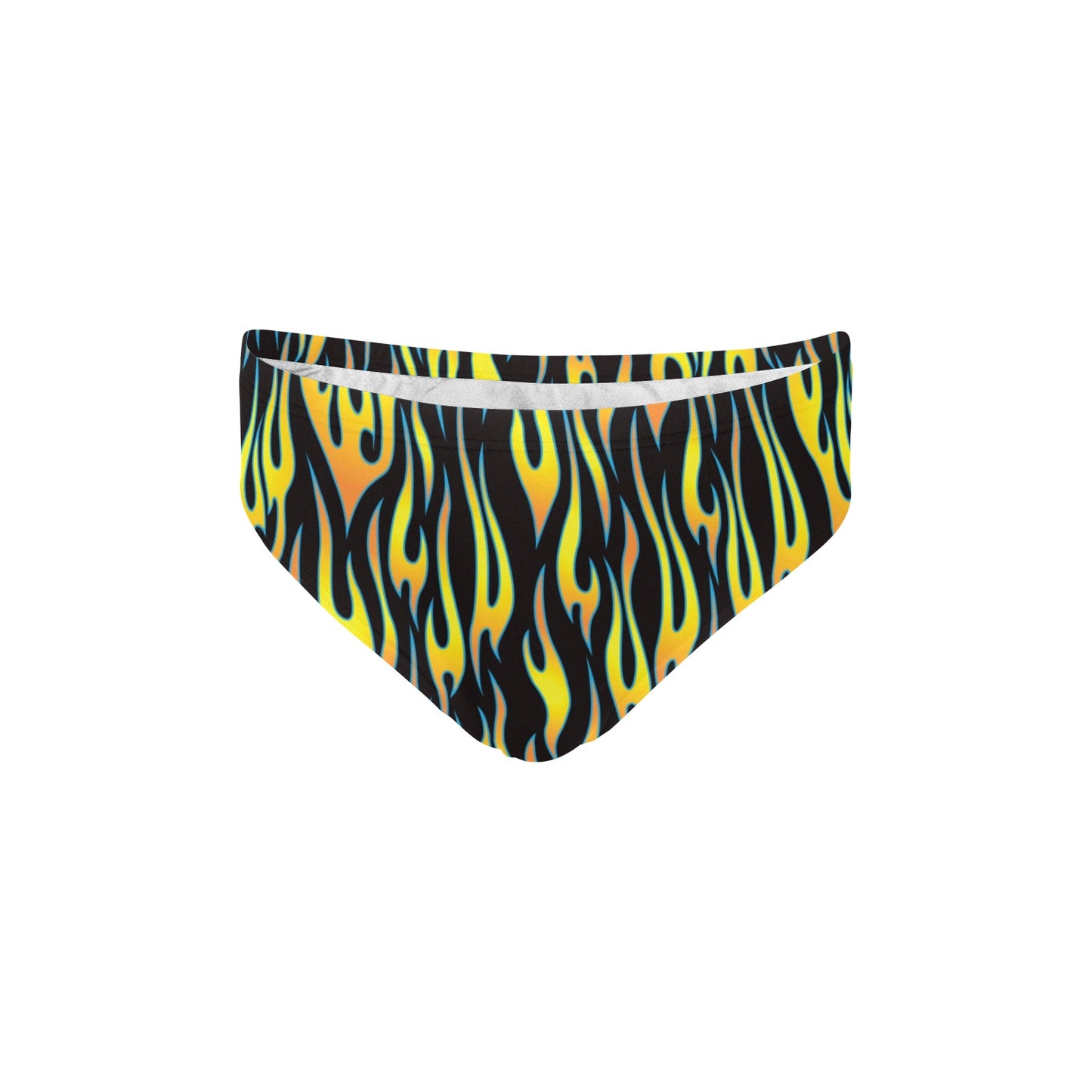 Flame Fire Yellow Pattern Men's Swimming Briefs