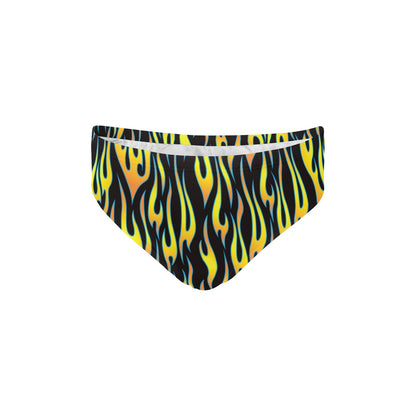 Flame Fire Yellow Pattern Men's Swimming Briefs
