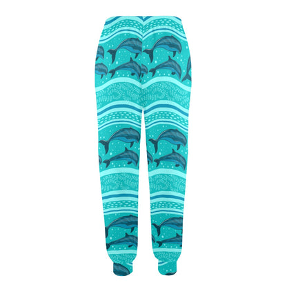 Dolphin Pattern Shower Curtain Women's Casual Track Pants