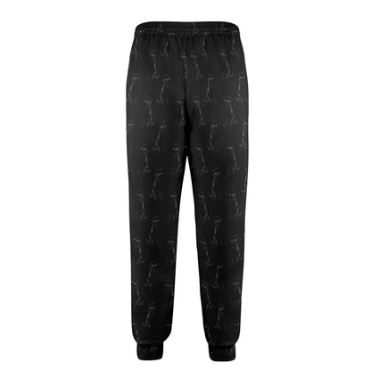 Black Cat Pattern Print Design 03 Men's Casual Track Pants
