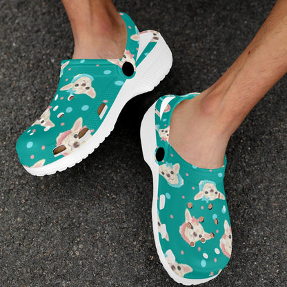 Chihuahua Polka Dot Pattern Unisex Clogs Shoes