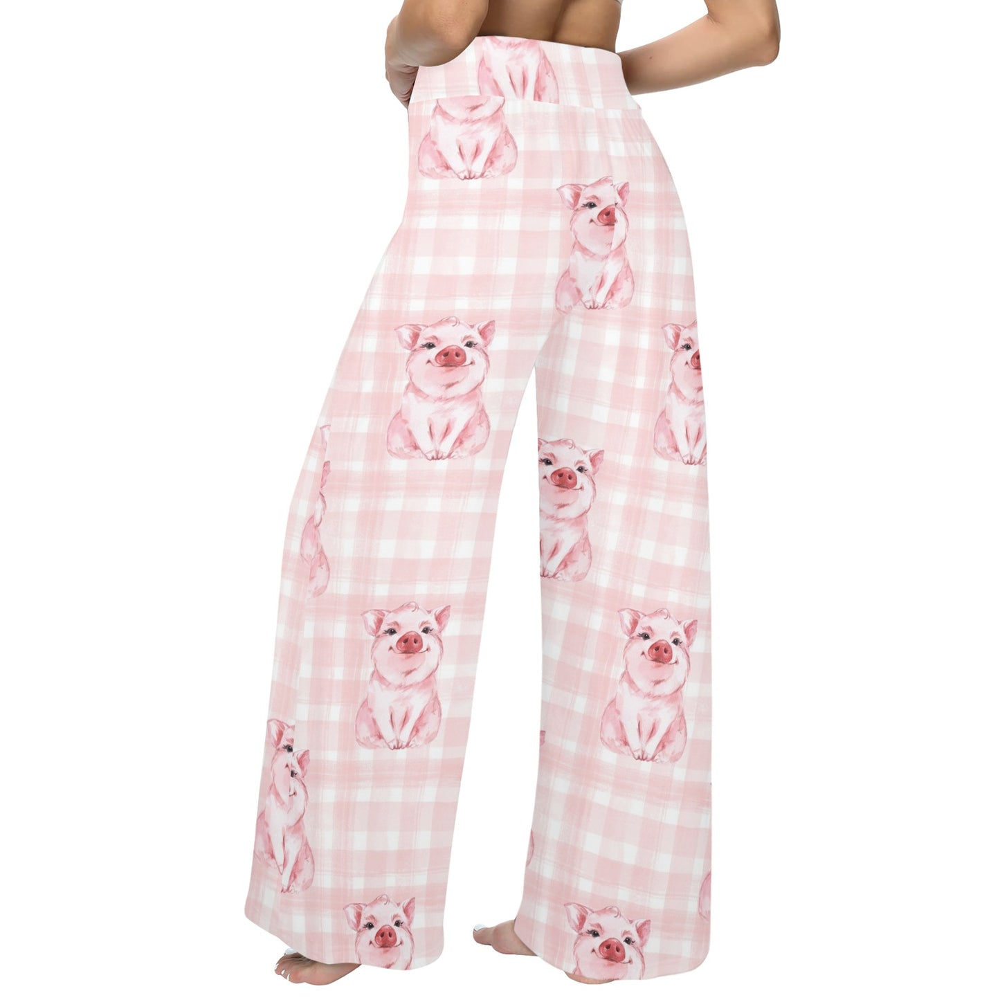 Pig Baby Pattern Print Design 01 Women's Wide Leg Lounge Pants
